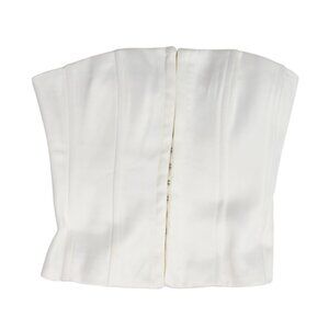 Guizio Satin Corset Top in White